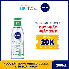 Nước Tẩy Trang NIVEA White Oil Clear Kiểm Soát Nhờn Micellar Water (200ml) - 86609