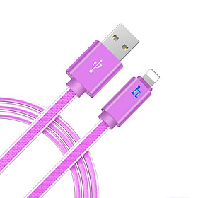 Mua Cáp sạc nhanh Hoco UPL12 dây nylon dẻo dai tích hợp đèn Led dài 120CM cho iPhone ( 2 màu ) - Hàng chính hãng
