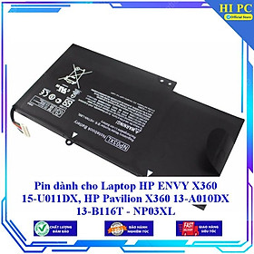 Pin dành cho Laptop HP ENVY X360 15-U011DX, HP Pavilion X360 13-A010DX 13-B116T - NP03XL - Hàng Nhập Khẩu 