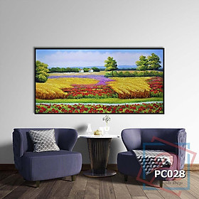 Mua Tranh canvas phong cách sơn dầu - Phong cảnh Cánh đồng hoa - PC028
