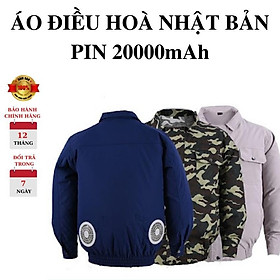 Mua Áo điều hòa quạt gió công nghệ Nhật Bản  Combo Áo điều hòa KAW kem phụ kiện Quạt Pin 50000mAH (Cao thoáng mát tăng hiệu quả làm việc
