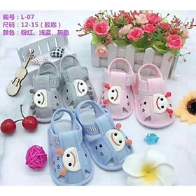 Dép tập đi cho bé bằng vải đế cao su mềm chống trượt