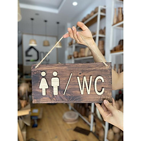 Mua Biển bảng gỗ treo cửa nhà vệ sinh wc  cửa phòng tắm decor trang trí có sẵn dây treo