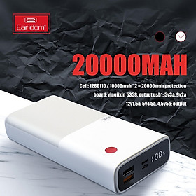 Mua  Chính Hãng  Pin sạc Dự Phòng 20.000 mAh Earldom PD–05 Sạc Nhanh Qua Cổng USB PD3.0