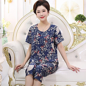 Bộ mặc nhà trung niên quần lửng siêu mát, trang tron