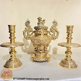 Mua Bộ Tam Sự Đỉnh Tròn Bằng Đồng Cao 38cm (Số 1)