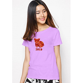 Áo Thun In Cho Nữ Hình Heo Vàng 2019 - Áo Hạnh Phúc