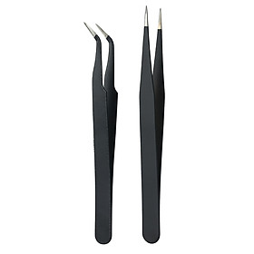 Stainless Steel Tweezers Eyelash Extension Tweezers Set Set of 2 Lash Extension Tweezers Eye Makeup Tools
