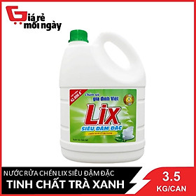 Nước Rửa Chén Lix Siêu Đậm Đặc Tinh Chất Trà Xanh 3.6Kg Can