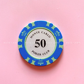Chip Poker Monte Carlo Poker Club Loại Tiêu Chuẩn 3 Lớp 14 Gram Đầy Đủ Loại Số