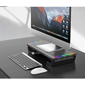 Mua Bàn Kê Màn Hình Studio RGB Core Obsidian Black  - Bàn kê máy tính LED