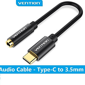 Cáp chuyển đổi Type-C ra Audio 3.5mm hỗ trợ điện thoại, laptop hàng chính hãng Vention