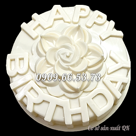 Khuôn rau câu hoa hồng Happy Birthday - Loại 20 cm – Mã số 1942