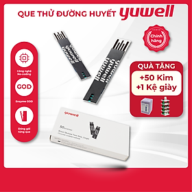Que thử đường huyết Yuwell Y330 Hộp 50 que dùng với máy đo đường huyết Yuwell 582. Tặng 50 kim