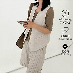 Áo blazer nữ- Áo vest công sở không tay, chất liệu đũi mềm, tự tin phối đồ đi làm CS02