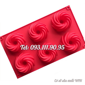 Mua Khuôn silicon làm bánh  rau câu  socola 6 hình xoáy – Mã số 1377