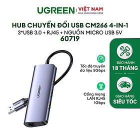 Mua Bộ chia USB 3.0 UGREEN 60719 - Mở rộng 3 cổng USB 3.0 + Lan Gigabit 1000Mbps - Tốc độ truyền dữ liệu 5Gbps - Hàng chính hãng - Bảo hành 18 tháng 1 đổi 1