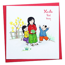 Thiệp Giấy Xoắn Năm Mới Việt Net VN1NY115046C1 (15 x 15 cm)