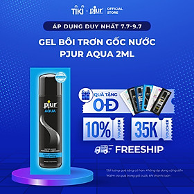 Gel bôi trơn gốc nước Pjur Aqua 2ml  không chứa chất béo, dầu hoặc nước hoa dưỡng ẩm bao vệ da