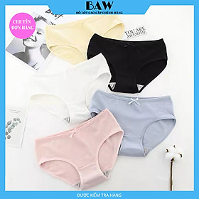 Bộ 10 Quần Lót Nữ Cotton thương hiệu BAW thoáng mát đính nơ xinh siêu tôn dáng mẫu QLN05