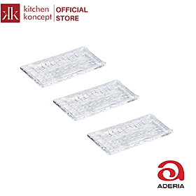 Mua Aderia - Double F - Bộ đĩa thủy tinh hình chữ nhật - 18cm - 3 cái