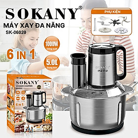Mua Máy xay thịt đa năng 6in1 SOKANY SK-06020 dung tích 5L tích hợp xay  ép  cắt  thái vô cùng tiện lợi - HÀNG CHÍNH HÃNG