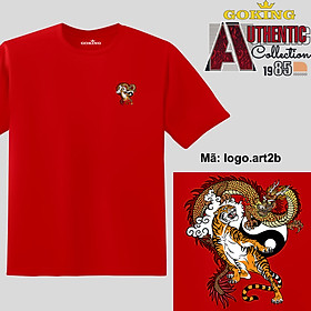 Long Hổ Tranh Đấu, mã logo-art2b. Áo phông GOKING hàng hiệu, quà tặng cao cấp cho gia đình, cặp đôi, lớp nhóm, doanh nghiệp