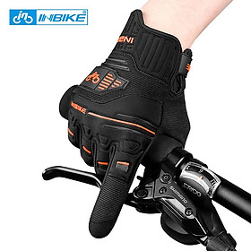 INBIKE Găng Tay Xe Đạp MTB Full Ngón Dày Miếng Chống Sốc Thoáng Khí Đường Găng Tay Xe Đạp Nam Nữ Găng Tay Xe Đạp Thể Thao MC030 Color: Orange Size: XXL