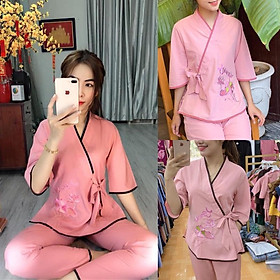 Đồ Lam Đi Chùa # Nhật Nơ Thêu # Đồ Bộ # Quần Áo Nữ