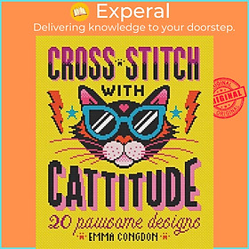 Hình ảnh Sách - Cross Stitch with Cattitude - 20 Pawsome Designs by Emma Congdon (UK edition, paperback)
