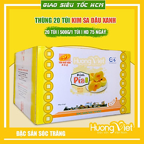 Bánh pía kim sa đậu xanh trứng tan chảy Tân Huê Viên  TÚI GỒM 12 BÁNH