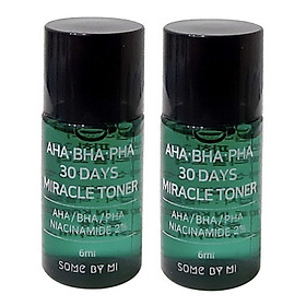 Combo 2 Nước hoa hồng giảm mụn Some By Mi AHA BHA PHA 30 Days Miracle Mini 6ml x 2