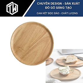 Mua Khay gỗ tròn TiTi Wood TWC01 gỗ cao su Venneer cao cấp
