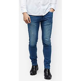Quần Jeans Titishop QJ147 màu xanh dương wash bạc