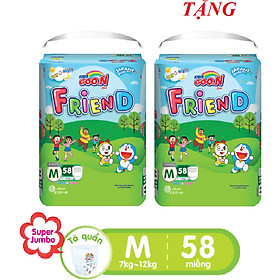 Tã Quần GOO.N Friend Gói Cực Đại M58 (7-12Kg) + Tặng 1 Bịch M58 Cùng Loại