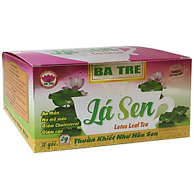 TRÀ LÁ SEN Túi Lọc Ba Tre (Hộp 30 gói x 2 gram) đặc sản Đồng Tháp - giúp NÂNG CAO CHẤT LƯỢNG GIẤC NGỦ, NÂNG CAO CHẤT LƯỢNG CUỘC SỐNG