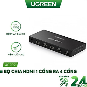Bộ chia cổng HDMI 1 cổng ra 4 cổng 2K x 4K Hỗ trợ full HD UGREEN 40202 - Hàng chính hãng