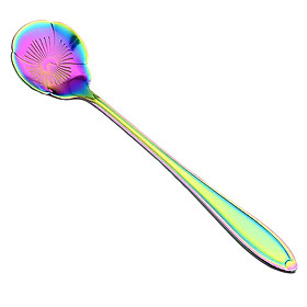Stainless Steel Tea Spoon, Coffee Spoon, Dessert Spoons, Colorful Sugar Spoon, Snacks Cake Spoon, 8 Flower Designs to Choose