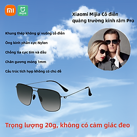 Xiaomi Xiaomi Mijia cổ điển vuông kính mát Pro khung thép không gỉ Nylon ống kính phân cực UV bảo vệ chống lại dầu vết bẩn screwless