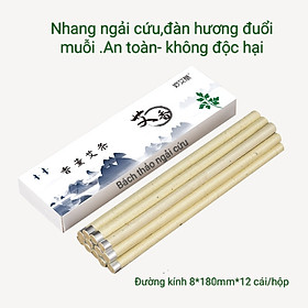 Hình ảnh Hộp 12 NHANG NGẢI CỨU + bột gỗ đàn hương.Nhang ngải cứu ĐUỔI MUỖI- XÔNG PHÒNG- GIẢM STRESS THƯ GIẢN