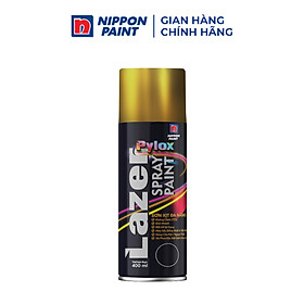 Sơn xịt đa năng Pylox Lazer -Màu xi mạ vàng - R-3049 BRIGHT GOLD- Chính hãng NIPPON PAINT - Dung tích 400ml