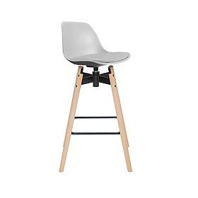 Mua Ghế quầy bar thân nhựa có nệm ( Trắng / đen / xám ) xoay 360 độ chân gỗ tự nhiên cao cấp CB2138- P ở HCM