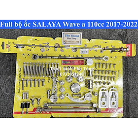 Combo Full bộ ốc SALAYA dành cho Wave a 110cc 2017-2022 : Ốc áo, cốt, dàn chân, tán,ốc lốc máy, ốc nhớt,...