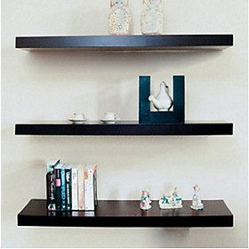 Mua Bộ 3 chiếc kệ thanh ngang treo tường gỗ lõi xanh chống ẩm hai màu trắng đen (20-40-60 x 15 x 1.5cm)