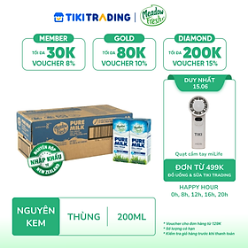 Thùng 24 Hộp Sữa Tươi Nguyên Kem Meadow Fresh (200ml / Hộp)