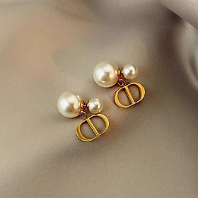 Bông Tai Ngọc Trai Bạc S925 Mạ Vàng Size 10ly, Bông Tai Ngọc Trai Nước Ngọt Tự Nhiên Sang Trọng - Ngọc Trai Trường Thịnh
