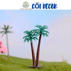 Mô hình cây dừa giả bằng nhựa trang trí tiểu cảnh, sân vườn, sen đá, terrarium