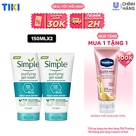 Combo 2 Sữa rửa mặt Simple giúp kiềm dầu và ngừa mụn hiệu quả - cho da mụn nhạy cảm 150ml & Nước tẩy trang Simple 200ml [CHÍNH HÃNG ĐỘC QUYỀN] [DIỆN MẠO MỚI]