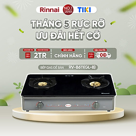 Mua Bếp gas dương Rinnai RV-8611(GL-B) mặt bếp kính và kiềng bếp men - Hàng chính hãng.