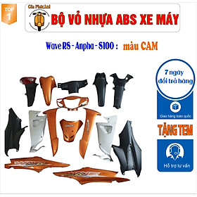 [Tặng tem] Dàn áo màu CAM gắn xe Wave RS - wave alpha - wave s100, nhựa ABS nguyên sinh _TKB-532(8018)